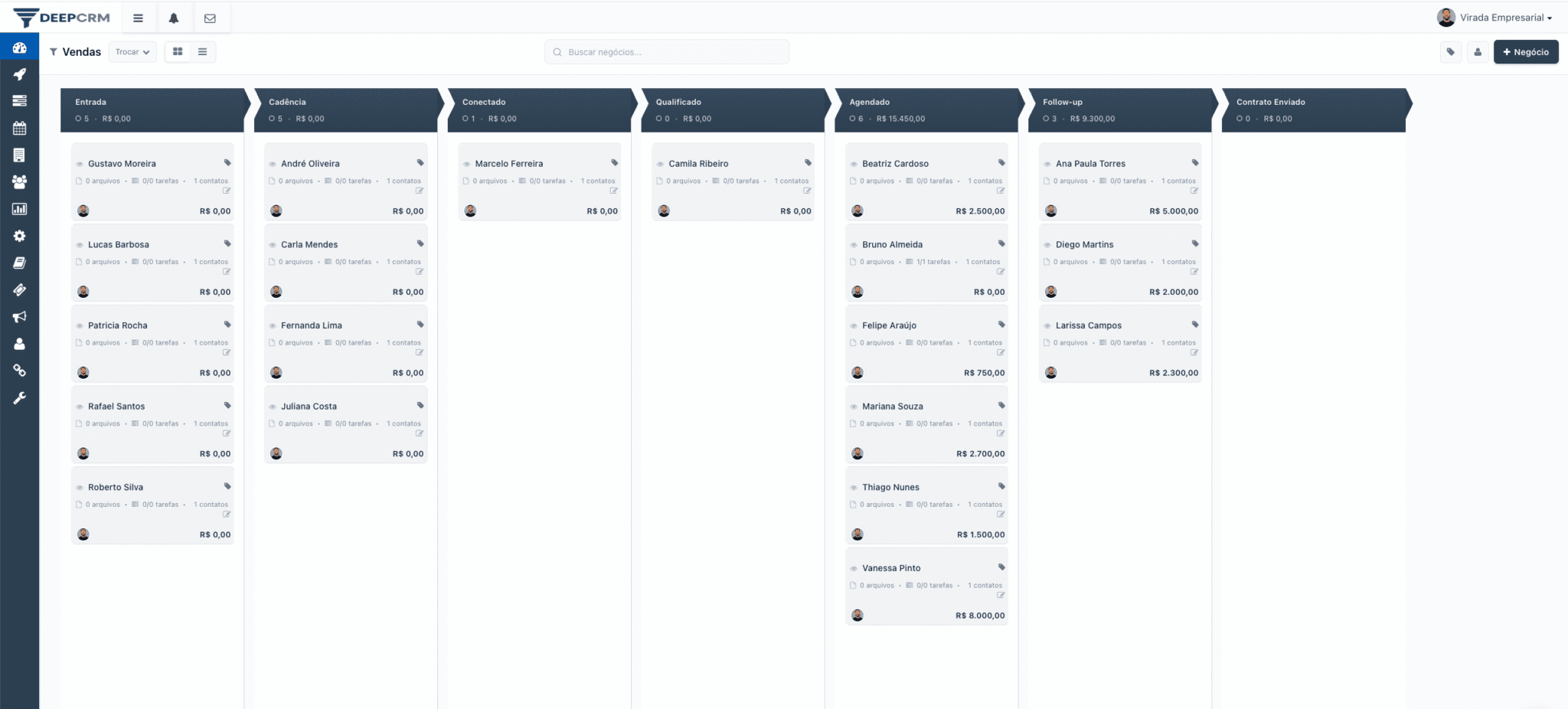 DeepCRM - Funil de Vendas Visual
