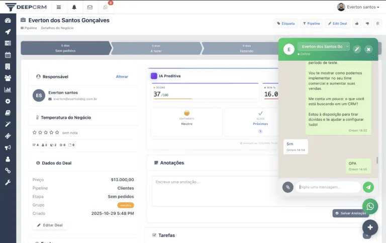 DeepCRM — Integração WhatsApp